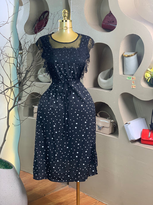 NIFE45 SIZE8 Length44 black&white dress