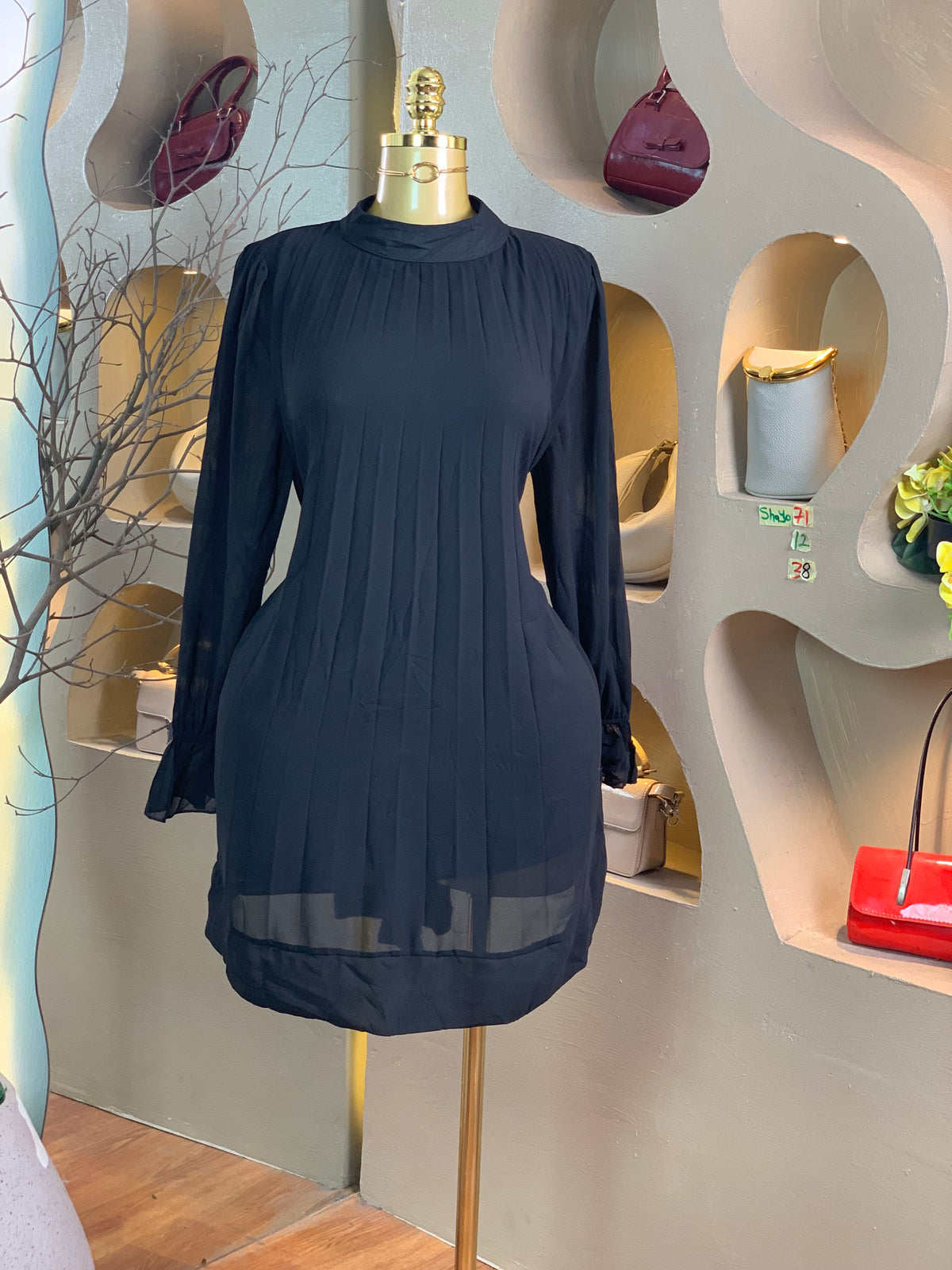 SHAYO71 SIZE10 Length43 black dress