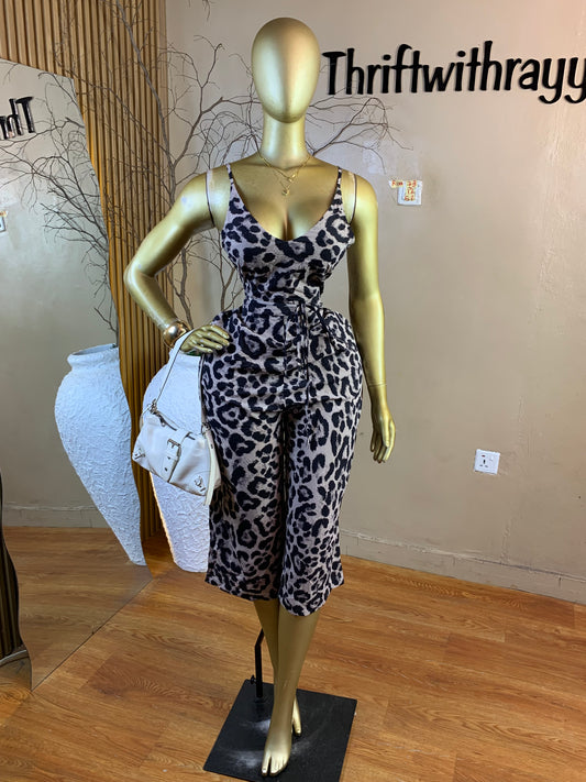RINA73 SIZE12 Length51 Animal print jumpsuit