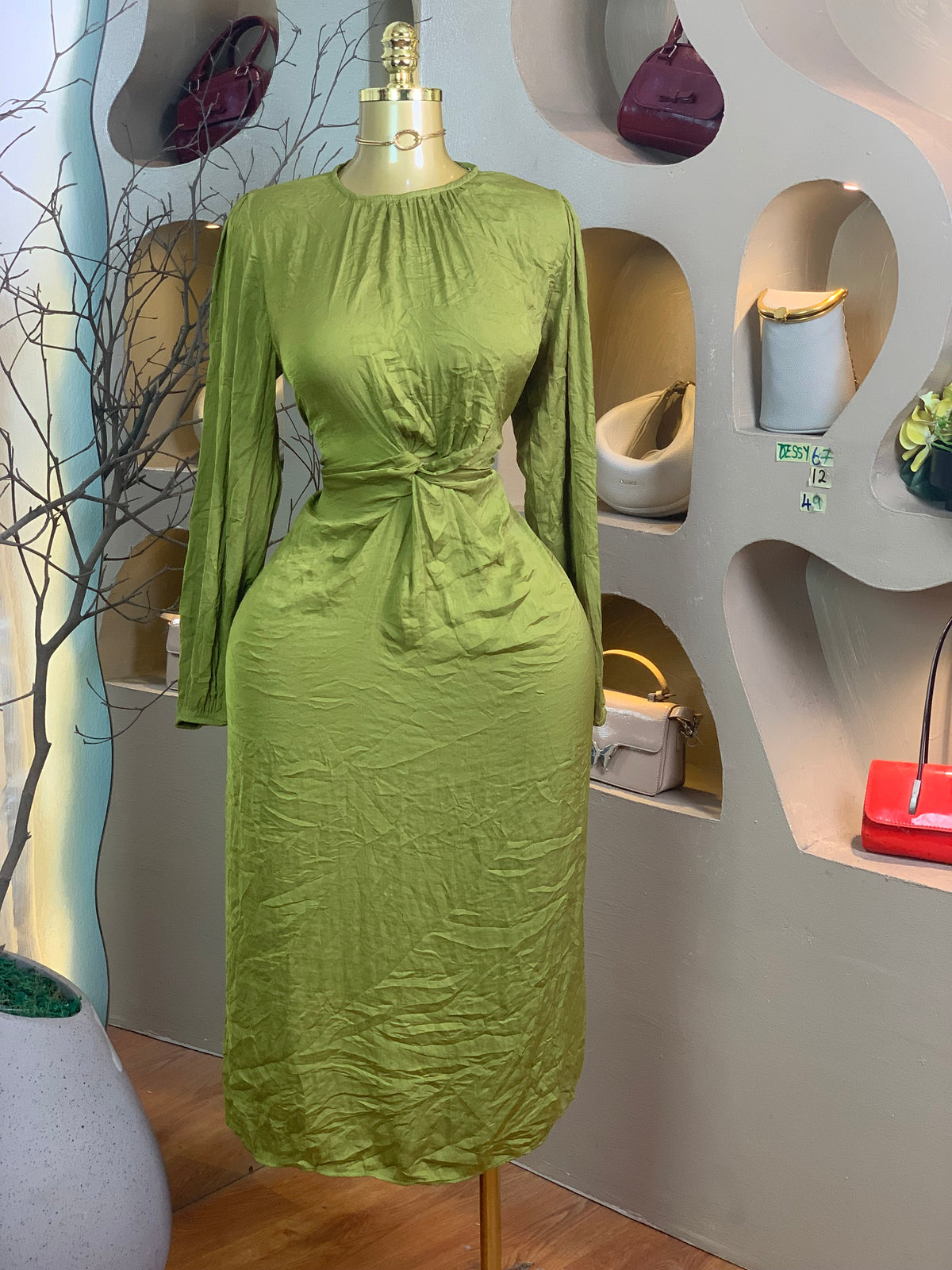 DESSY67 SIZE12 Length49 olive green