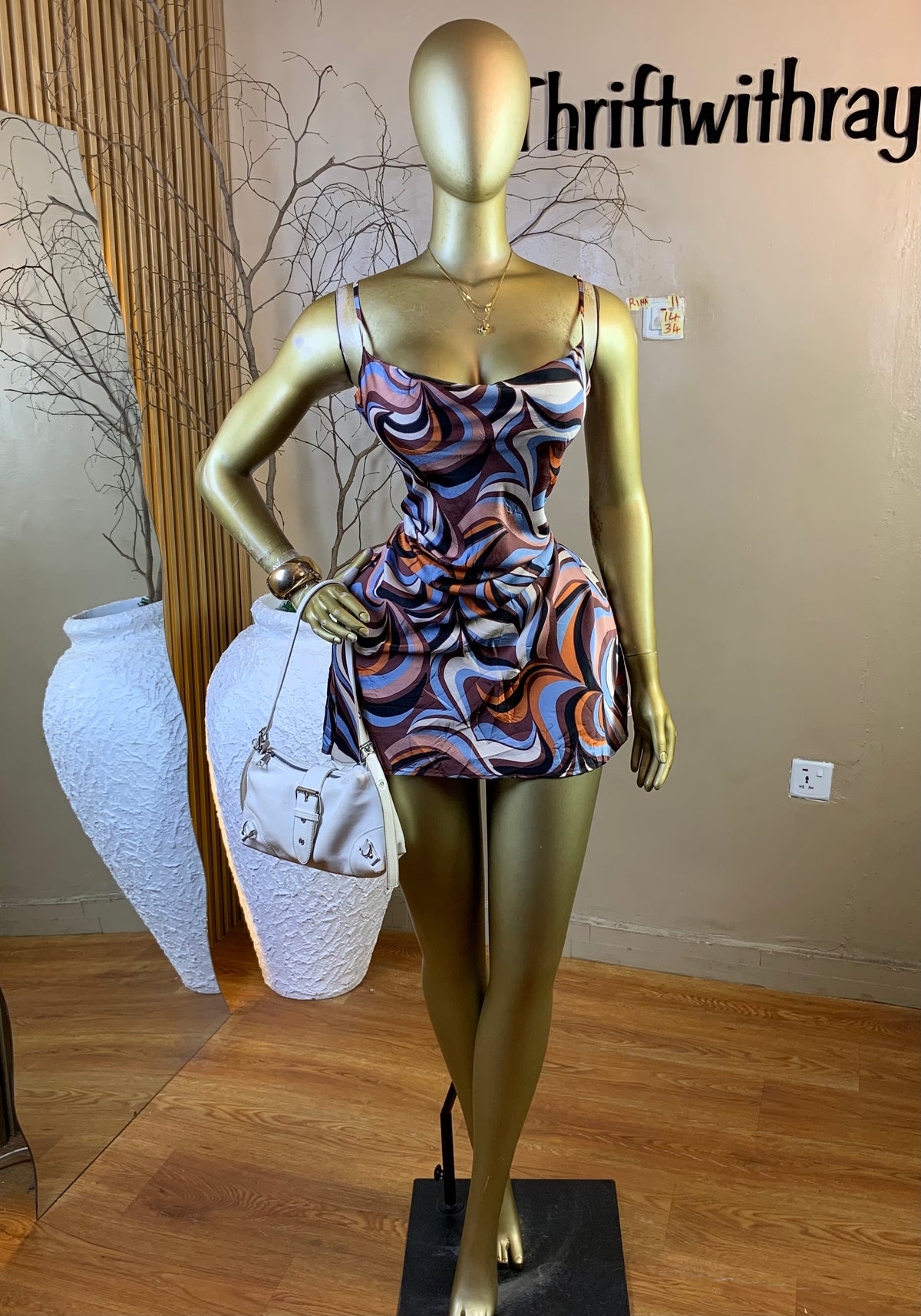 RINA11 SIZE14 Length34 Silk dress