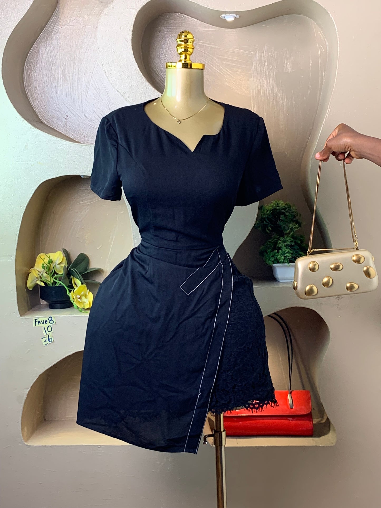 FAVE8 BLACK DRESS SIZE10 Length36