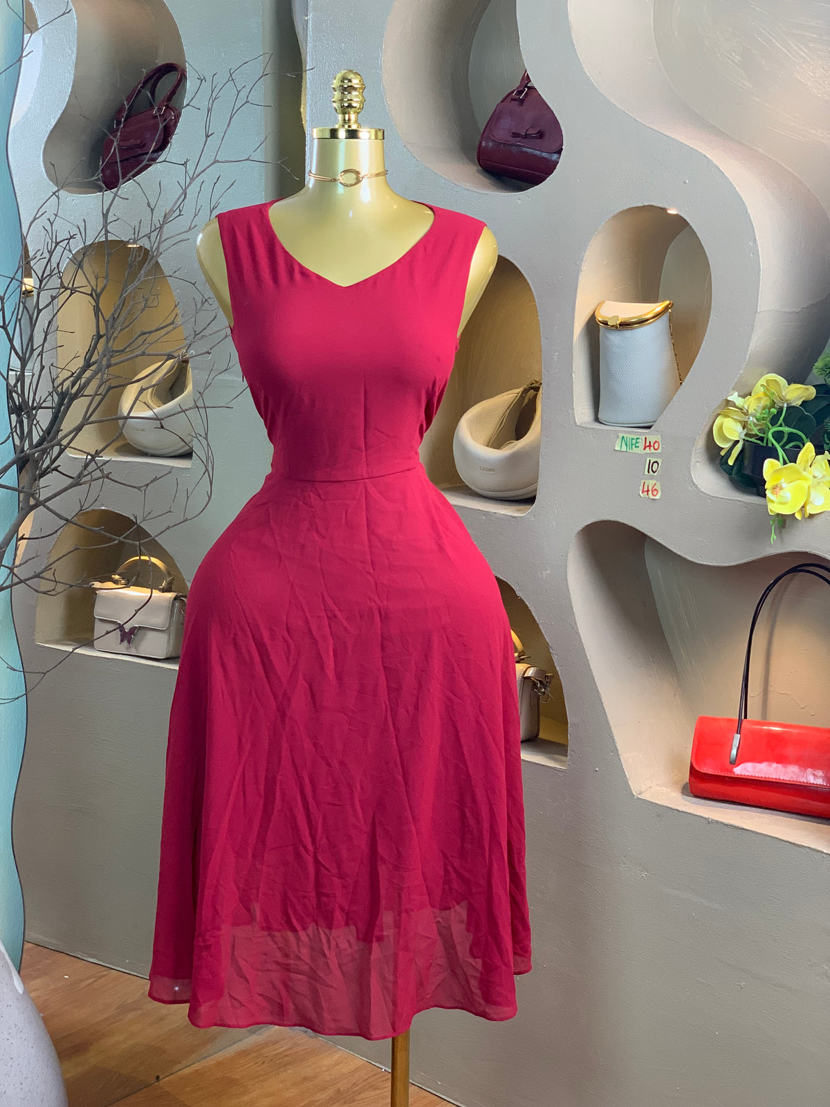 NIFE40 SIZE10 Length46 red dress