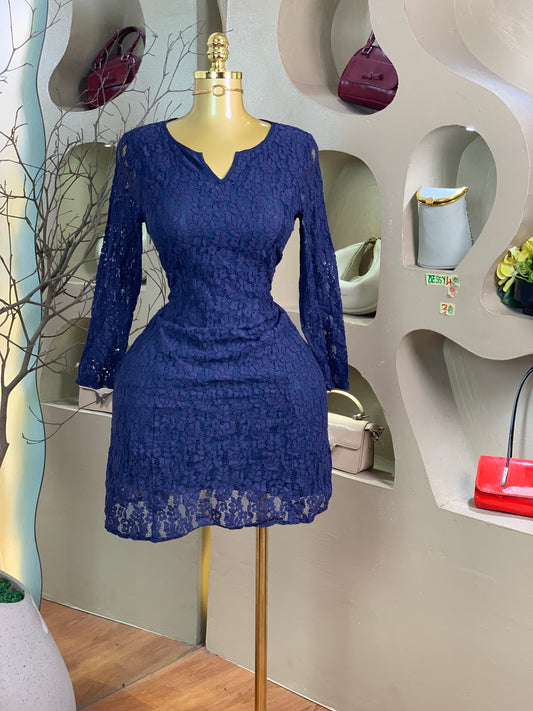 DESSY48 SIZE8 Length36 navy blue dress