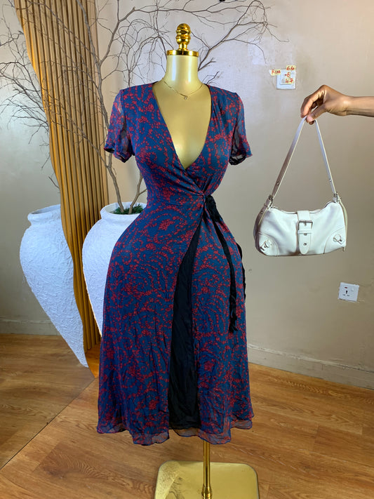 RINA64 SIZE6 Length47 wrap dress
