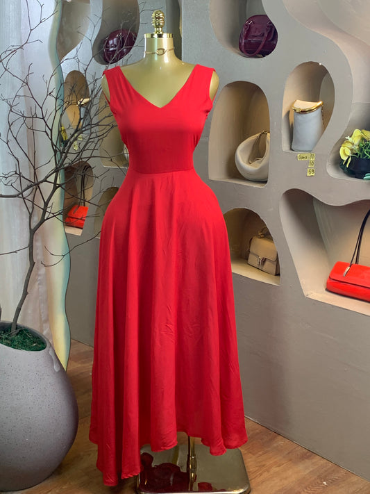 GRACE31 SIZE10 Length53 wine dress