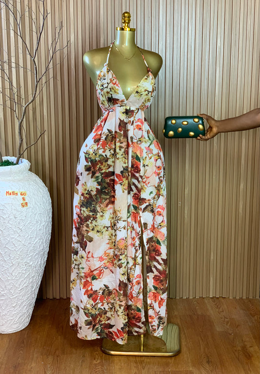 NELLY60 SIZE8 Length59 Floral dress