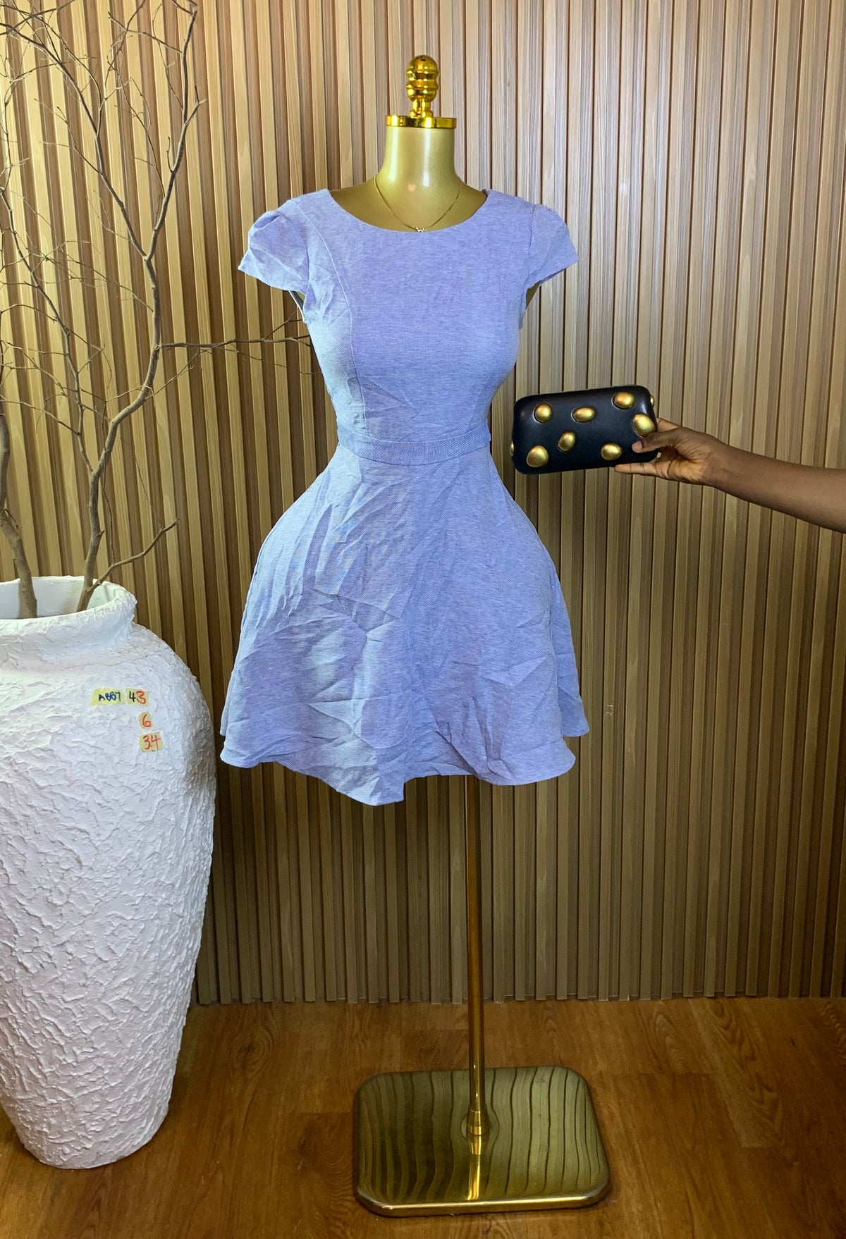 ABBY43 SIZE6 Length34 blue dress