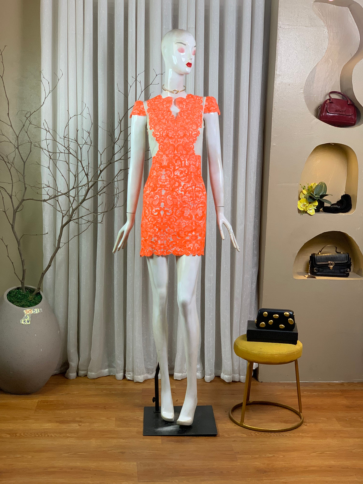 JOY51 SIZE6 Length34 Orange dress