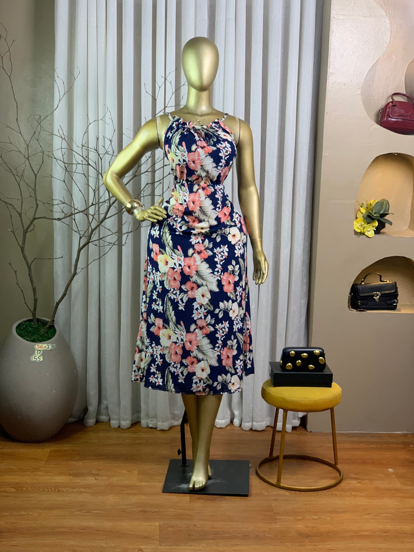JOLA2 SIZE12 Length44 floralDRESS