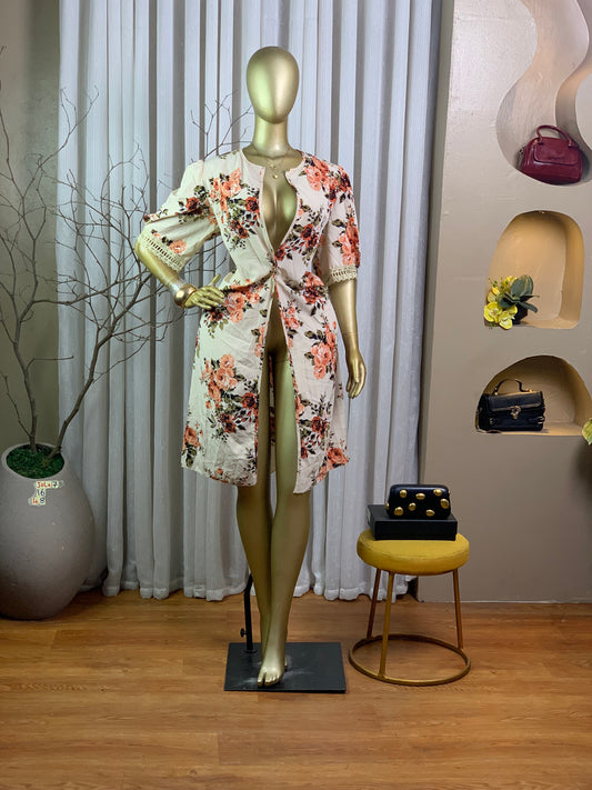JOLA7 SIZE16 Length48 floral kimono