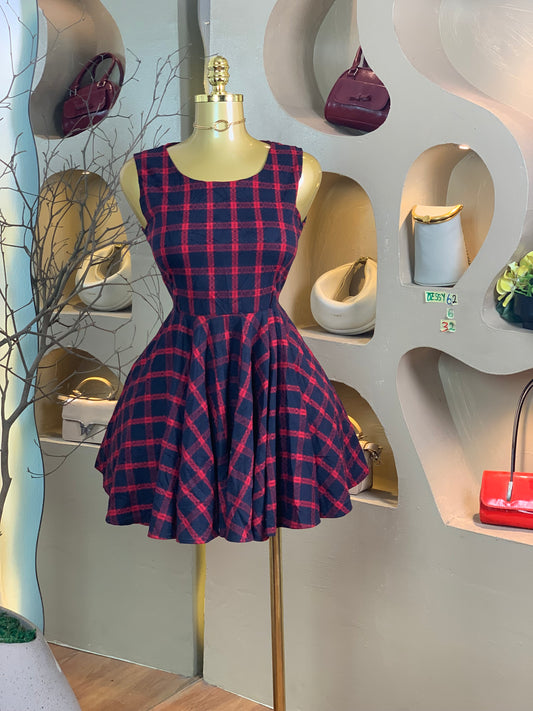 DESSY62 SIZE6 Length32 Blue&wine dress