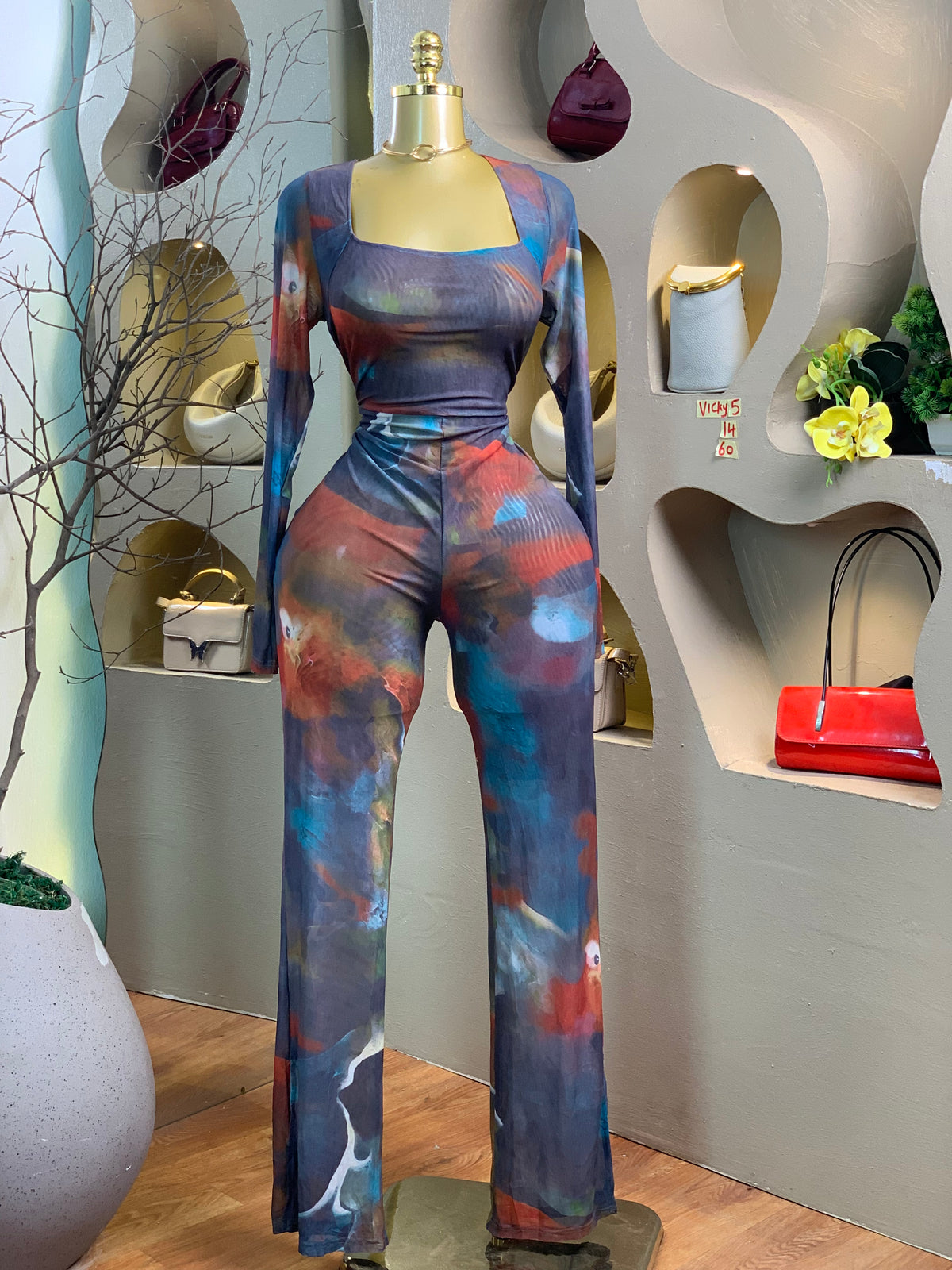 VICKY5 SIZE14 Multi color Jumpsuit Length60