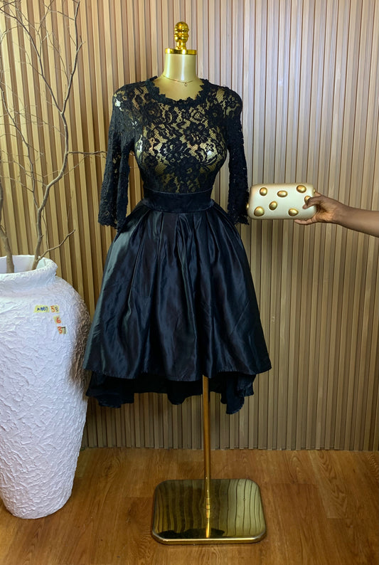 ABBY58 SIZE6 Length37 black dress