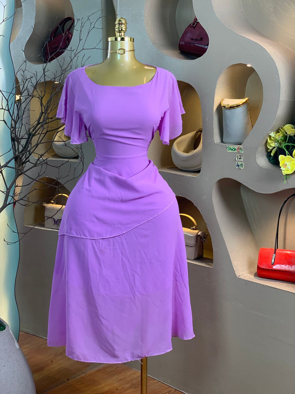 SHAYO65 SIZE12 Length49 purple dress