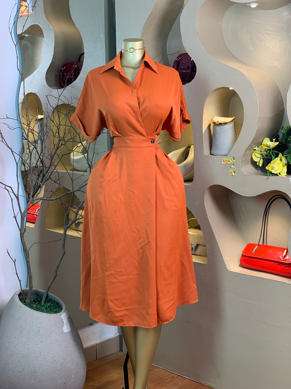 KIYAH16 SIZE12 Length49 Orange dress