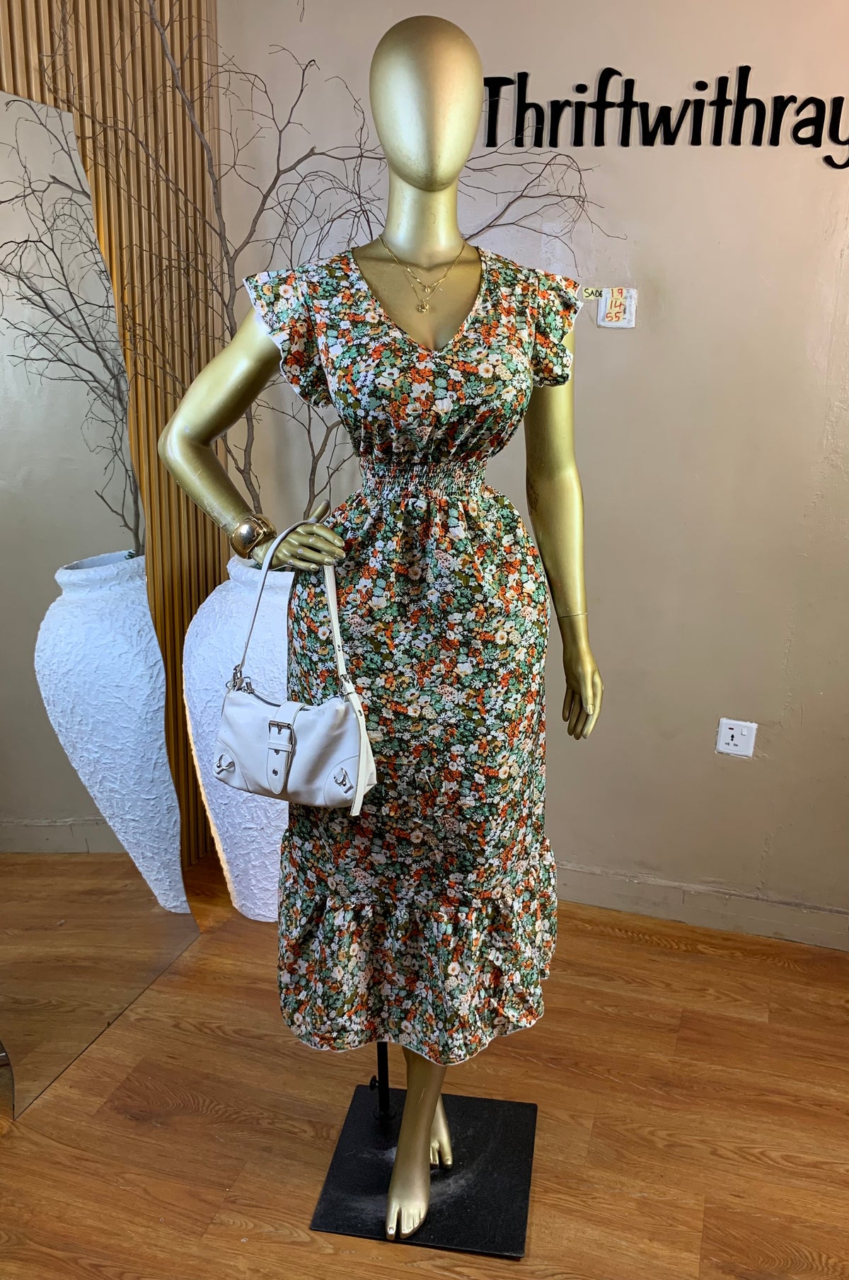 SADE19 SIZE14 Length55 floral  dress
