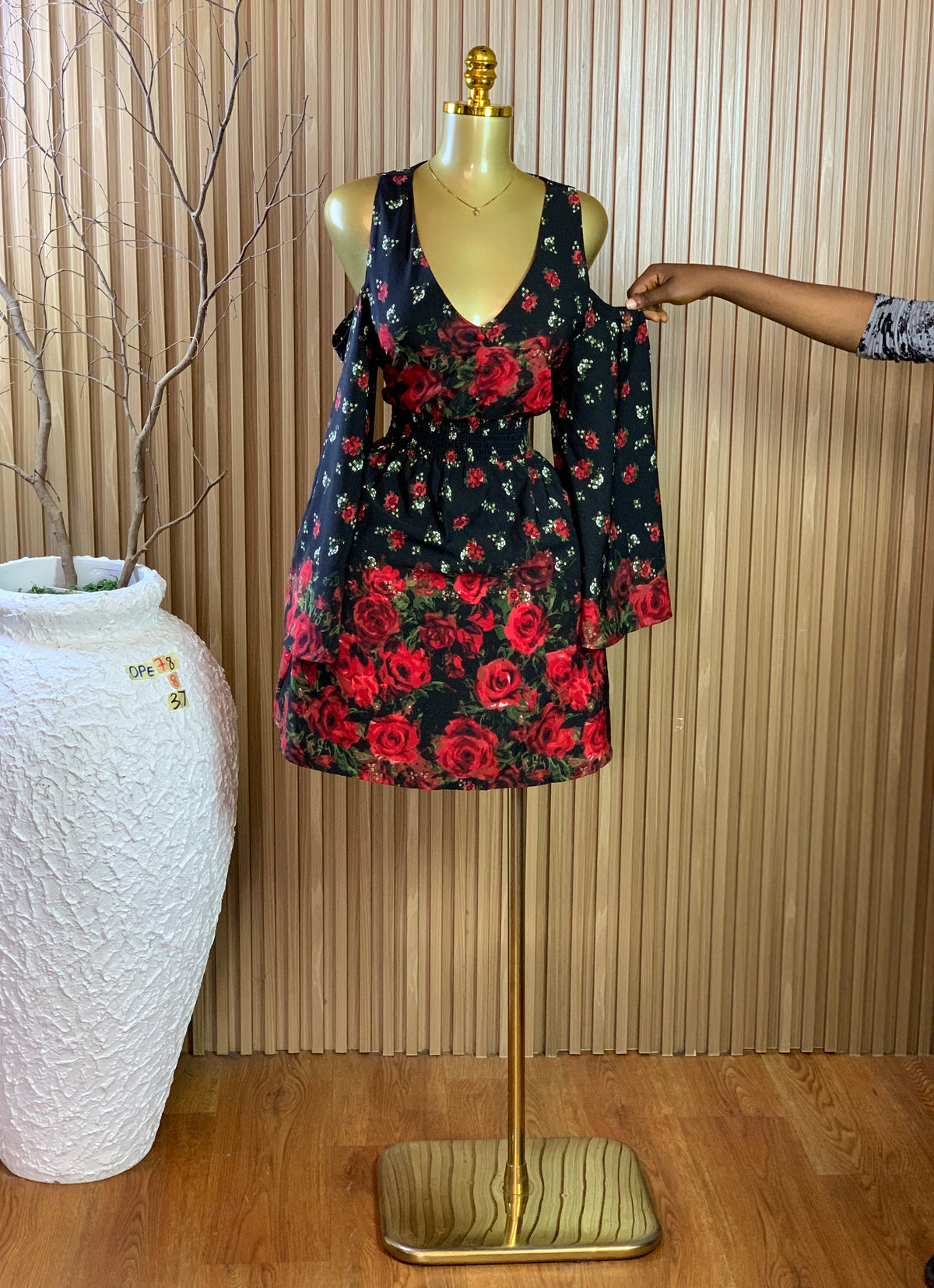OPE78 SIZE8 Length37 floral dress