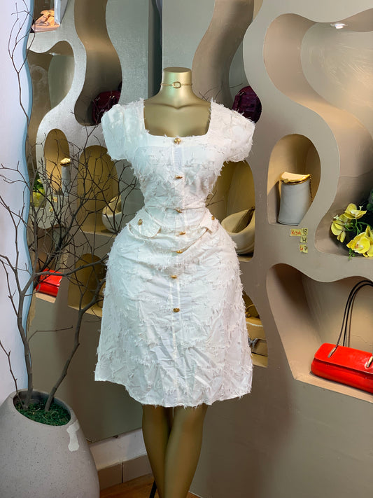 KIYAH18 SIZE14 Length47 white dress