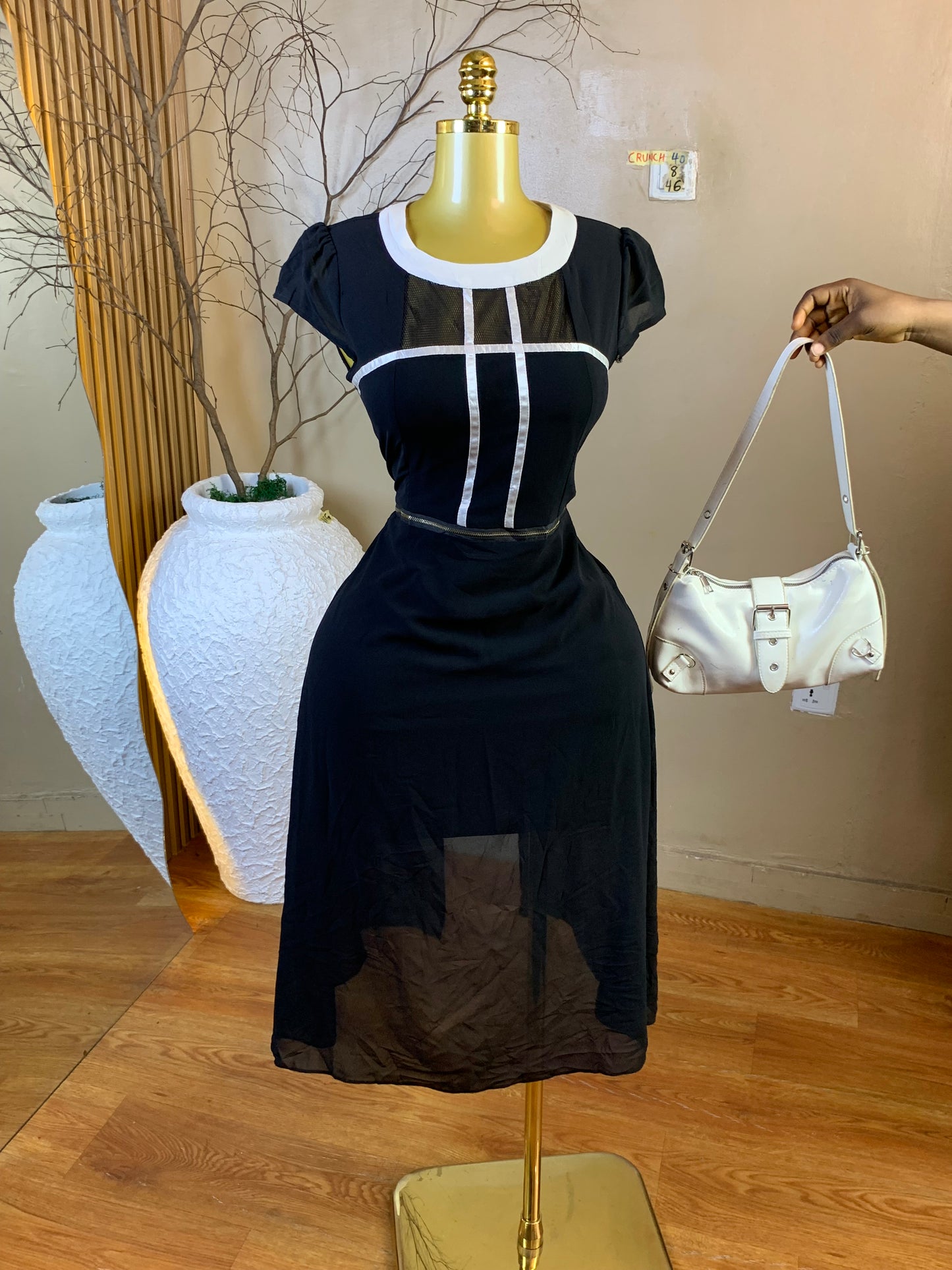 CRUNCH40 SIZE8 Length46 black dress