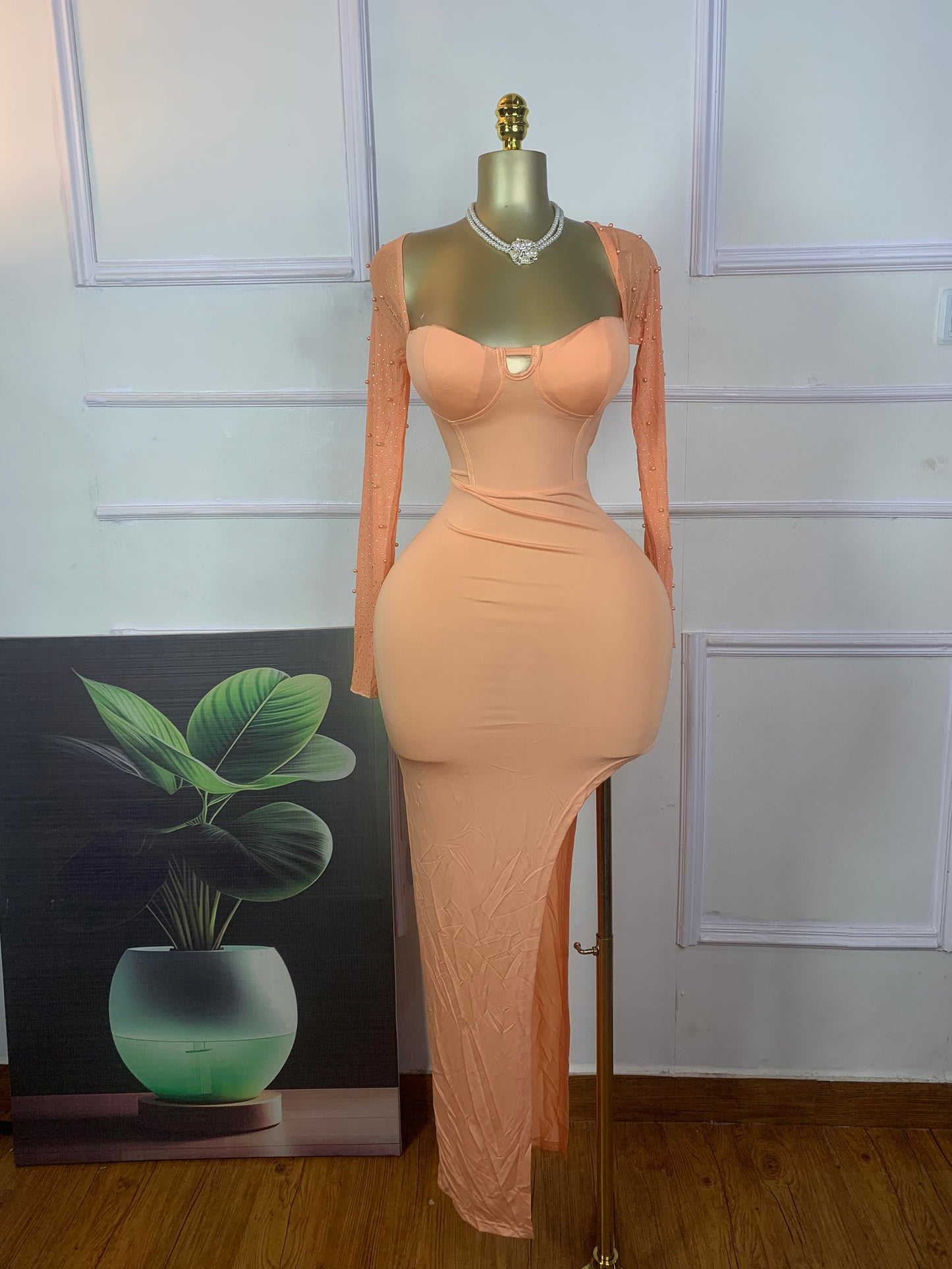 Peach luxury dress