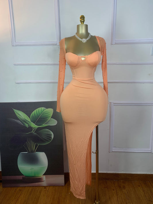 Peach luxury dress