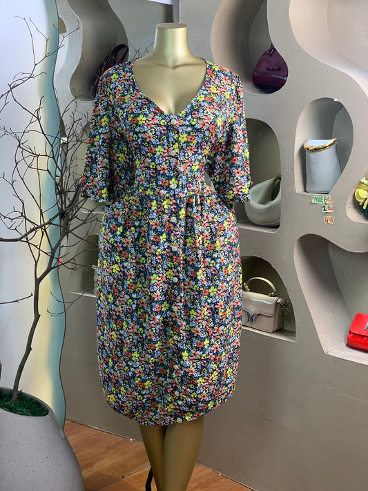 NIFE65 SIZE24 Length48 floral dress