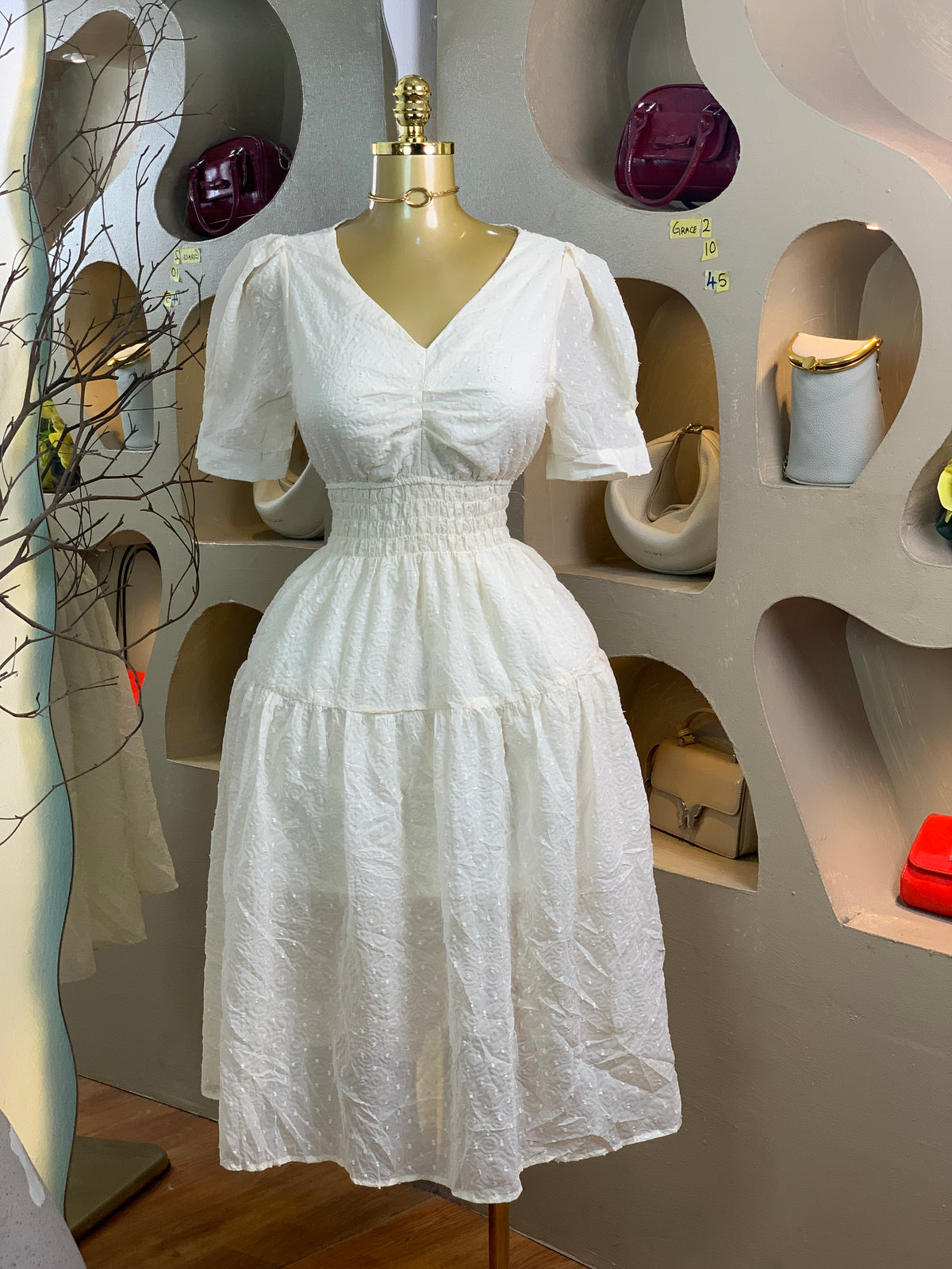 GRACE2 SIZE10 Length45 white dress