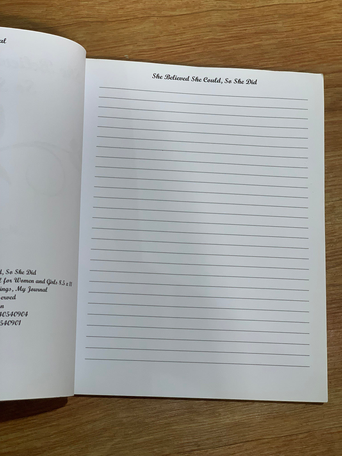 My JOURNAL(she believed she could,so she did)