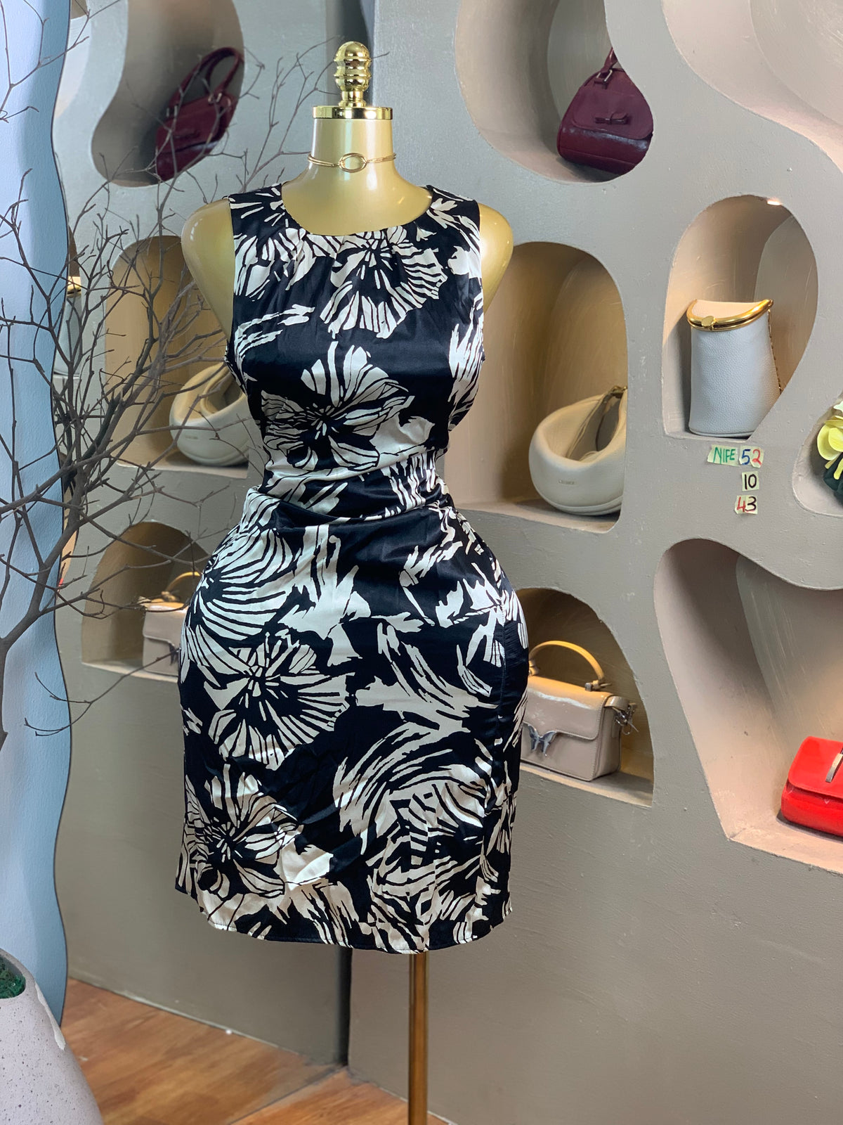 NIFE52 SIZE10 Length43 floral dress
