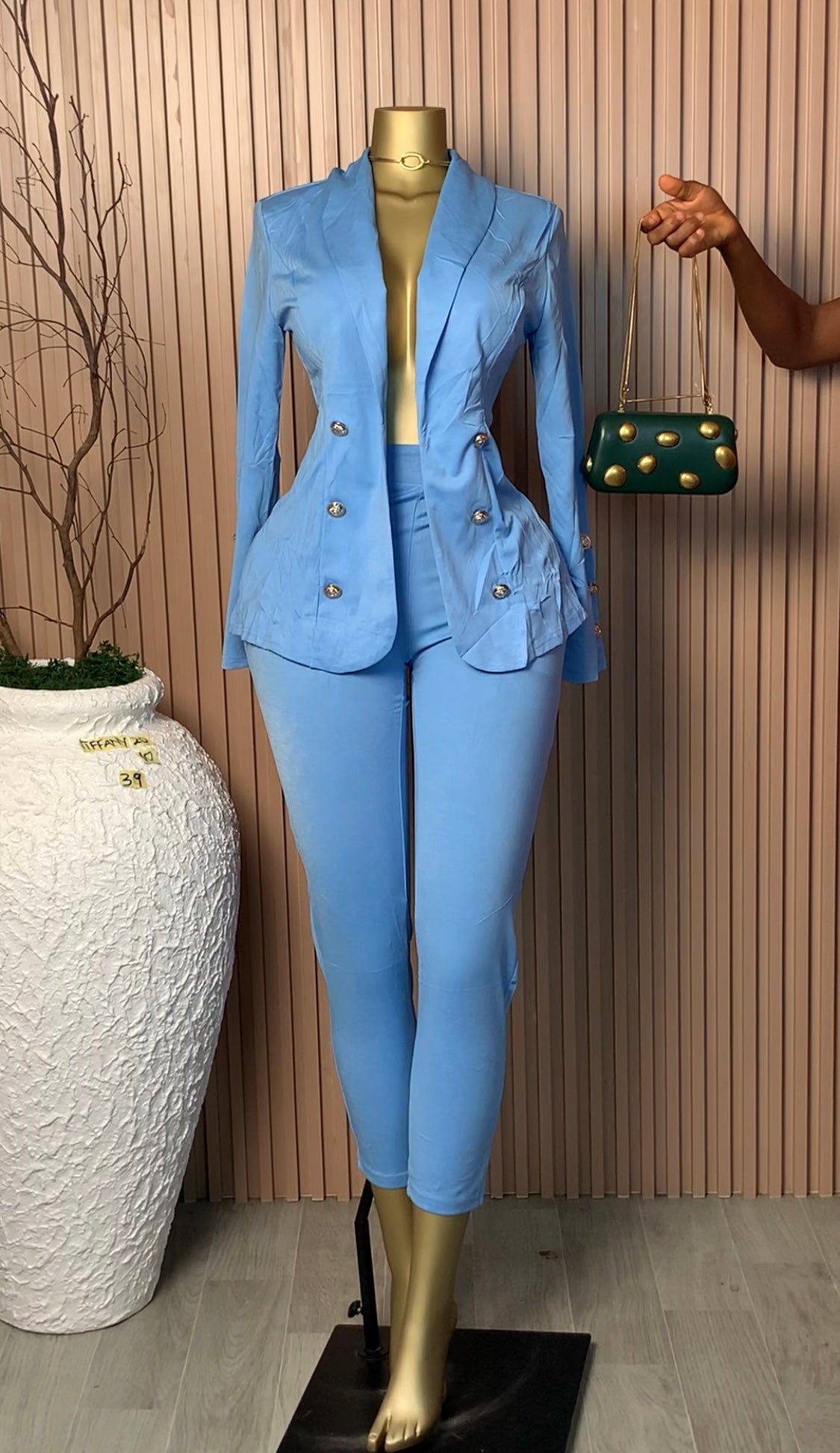 UK Size 10 Tiffany20 Brand New Two Piece Blue Length39
