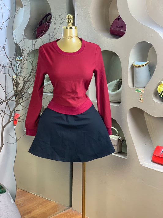 MIRA4 SIZE6 Length35 wine&black dress