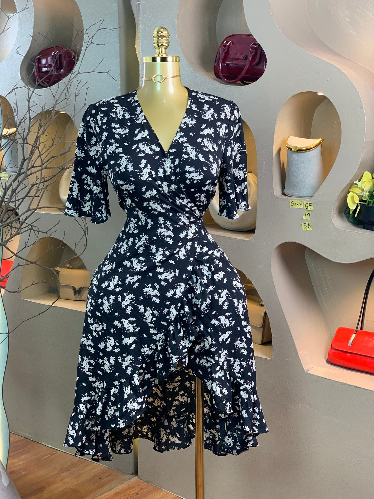GRACE55 SIZE10 Length36 wrap dress
