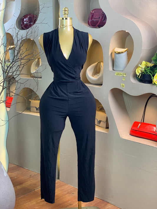 WALK-IN37 SIZE12 Length56 black jumpsuit