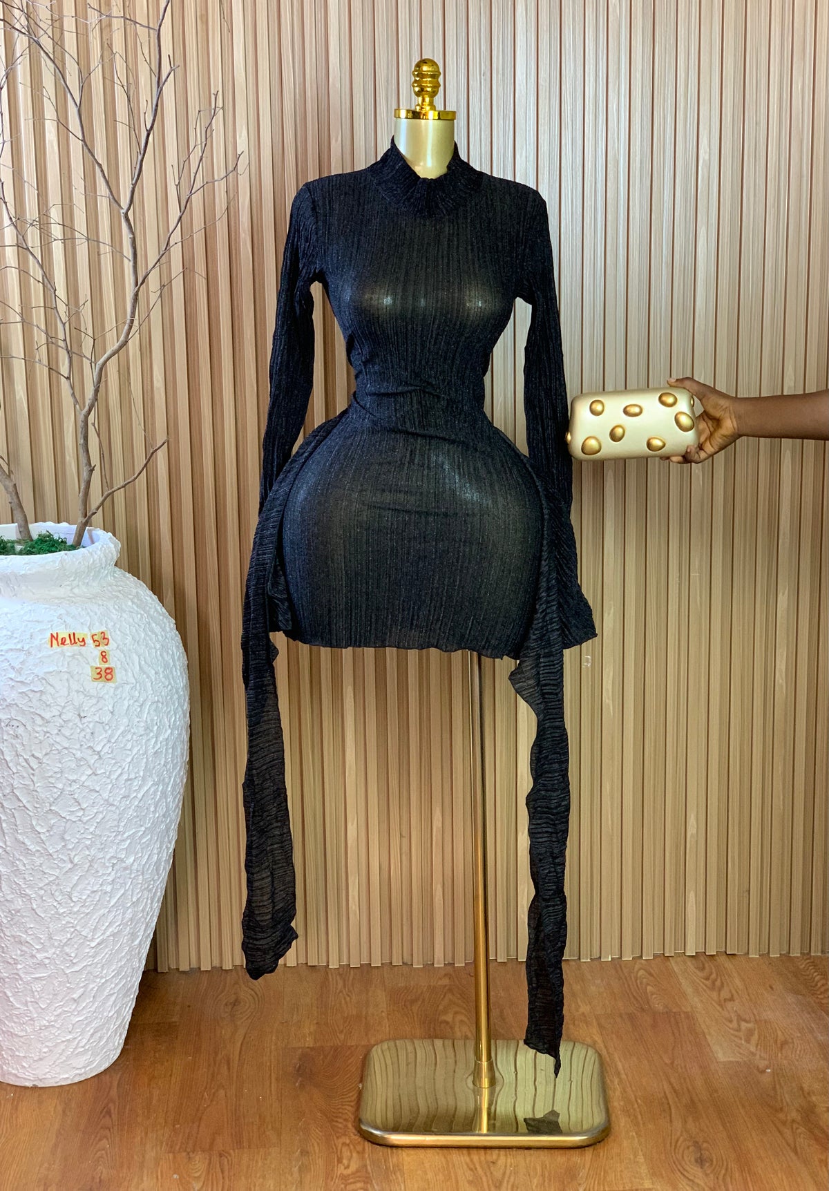 NELLY53 SIZE8 Length38 black dress