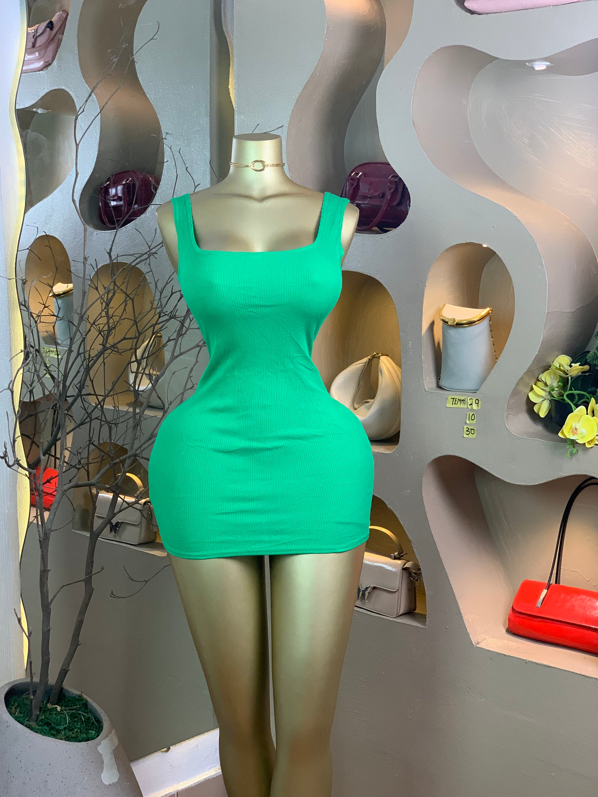 TEMMY29 SIZE10 Length30 green dress
