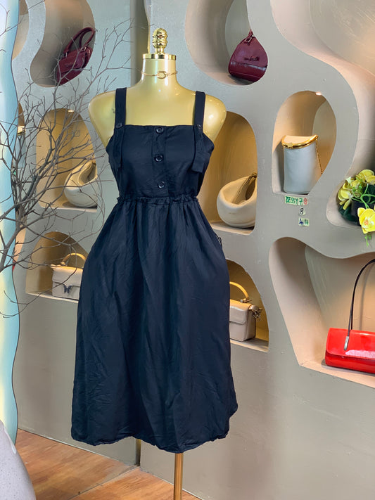 DESSY78 SIZE8 Length44 black dress