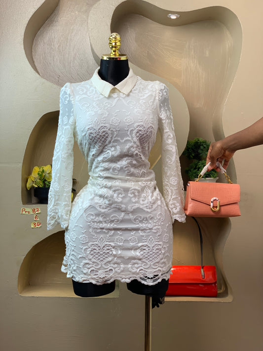 PRO82 SIZE6 White DRESS Length34