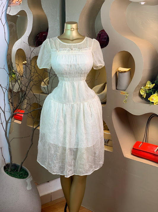 KIYAH59 SIZE10 Length42 white dress