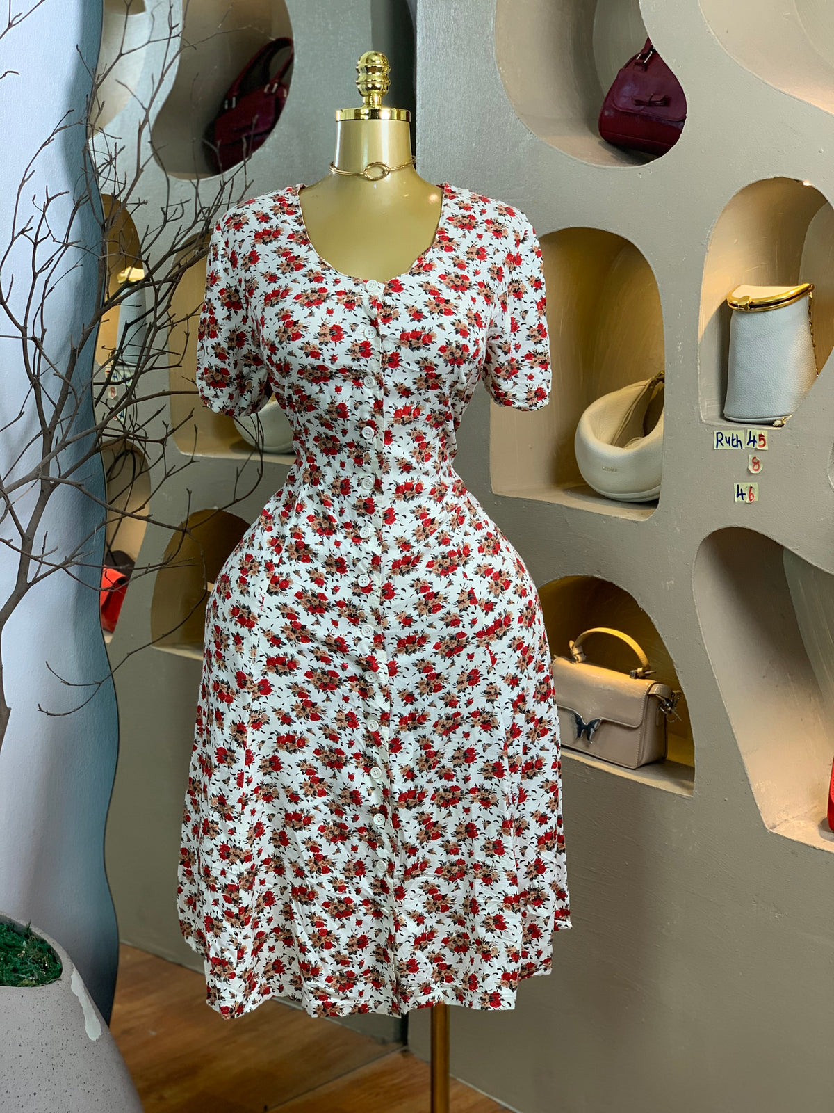 RUTH45 SIZE8 Floral DRESS Length46