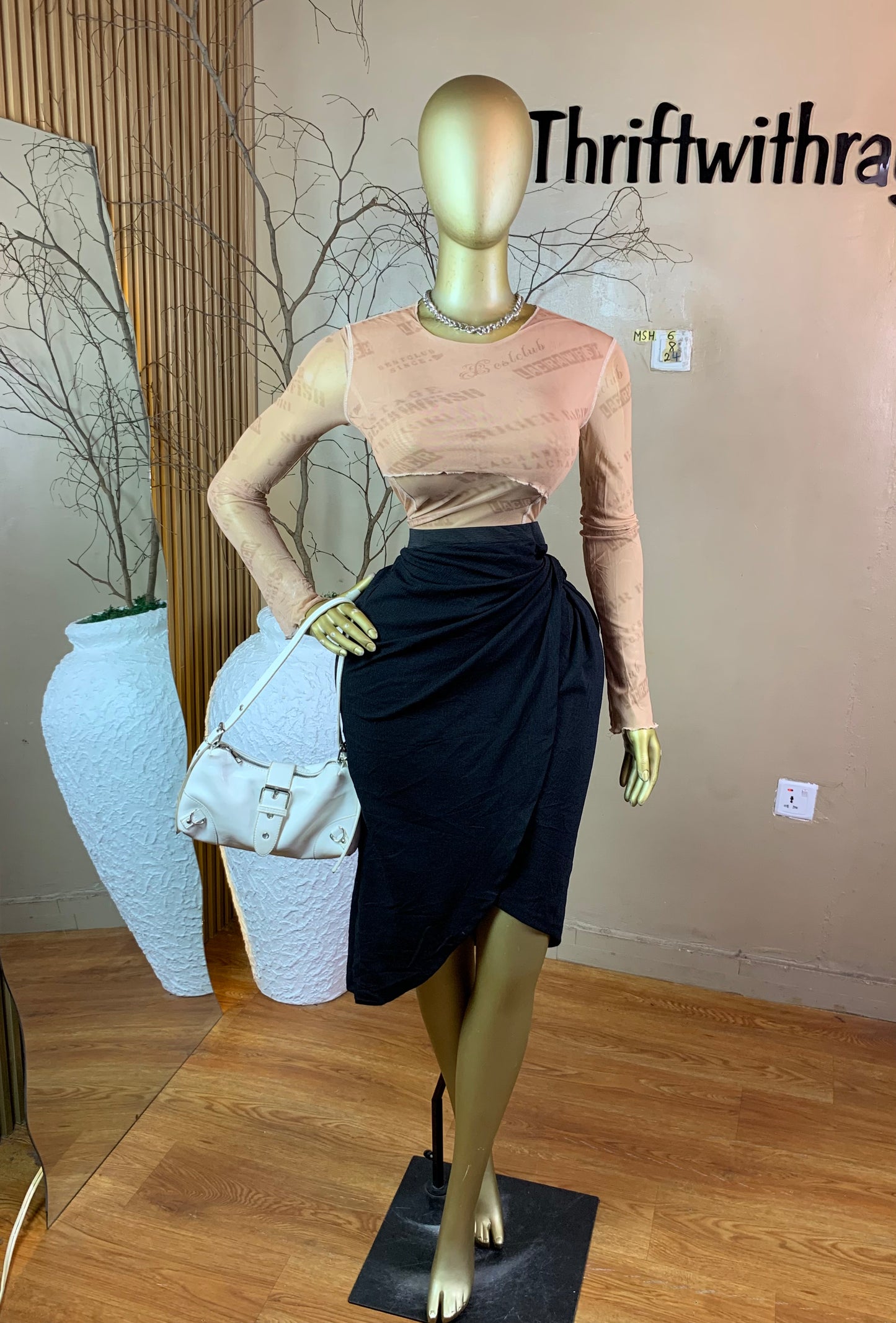 SIZE8 MSH6 NUDE MESH TOP ONLY