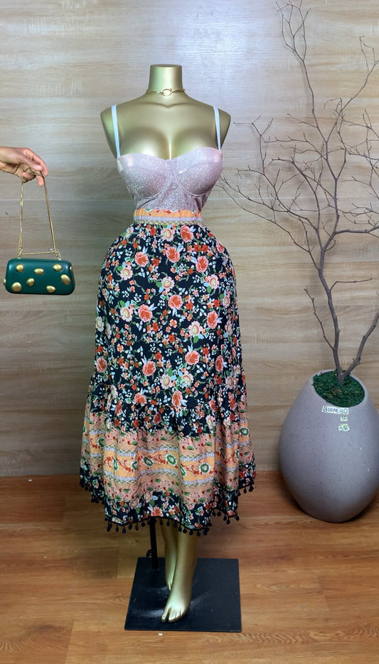 SIZE10 BOOM80 Floral Skirt Length38