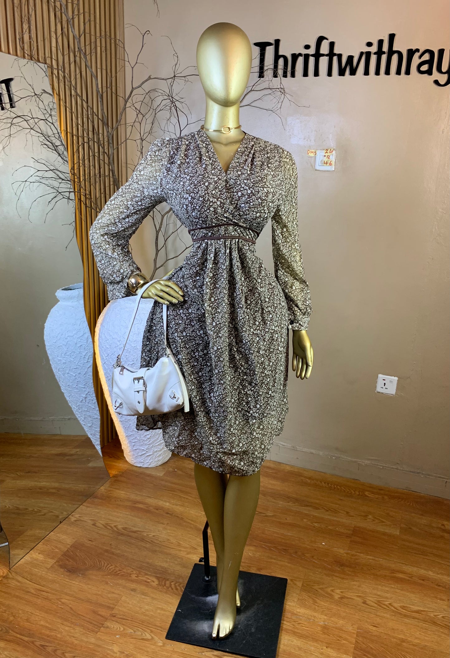 DAMSEL24 SIZE12 Length46 chiffon dress