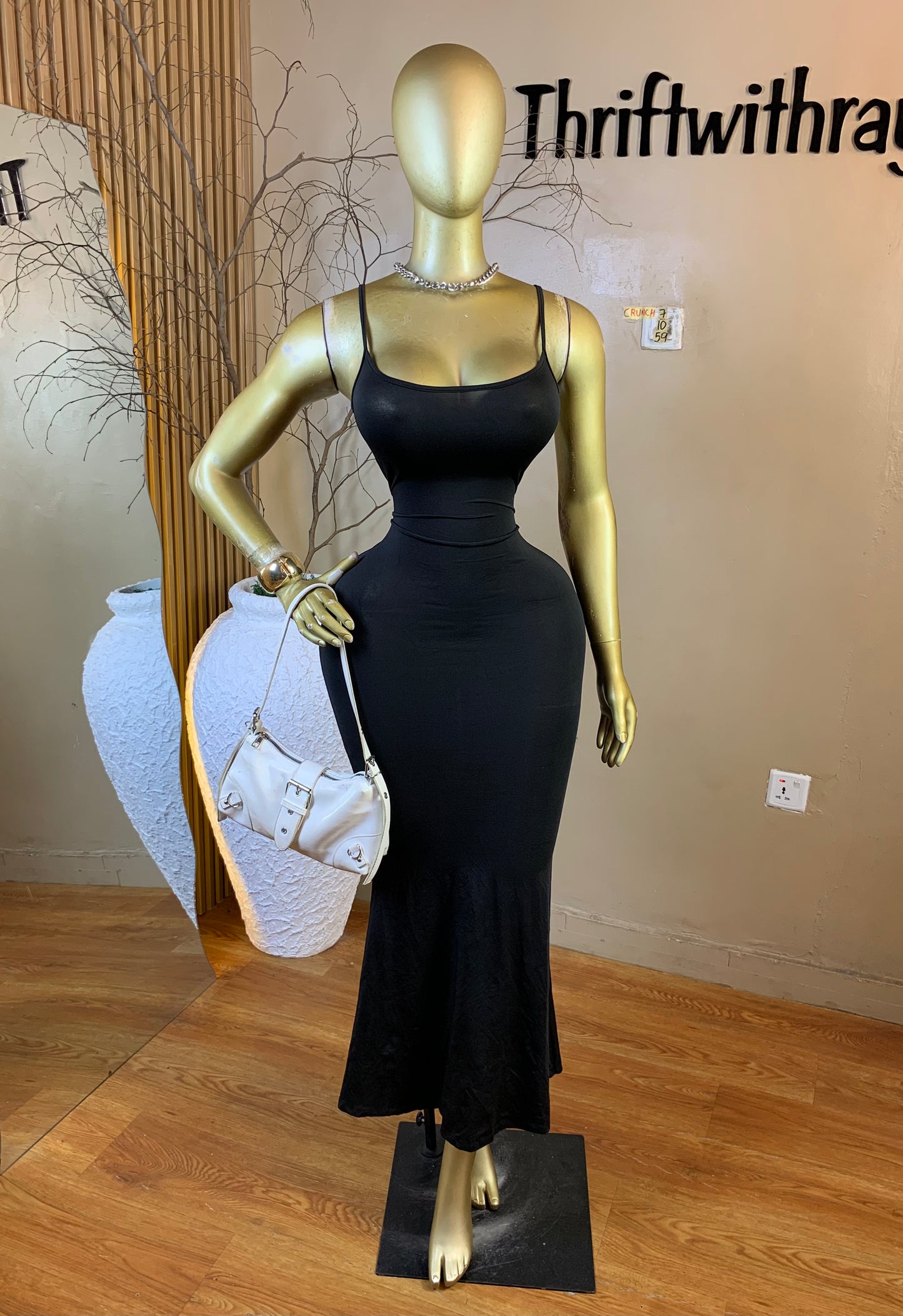 CRUNCH7 SIZE10 Length59 black dress