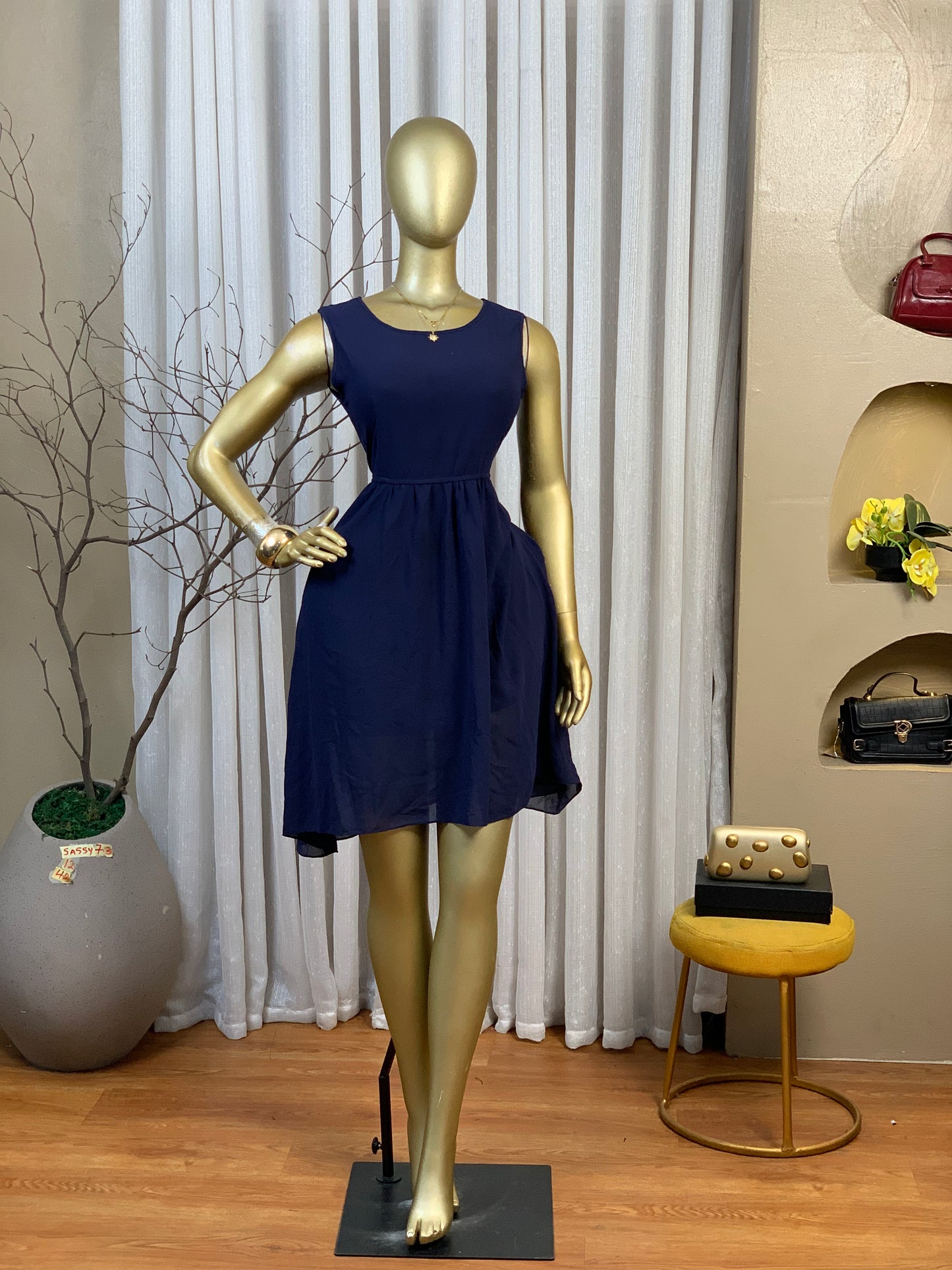 SASSY72 SIZE12 Blue DRESS Length42