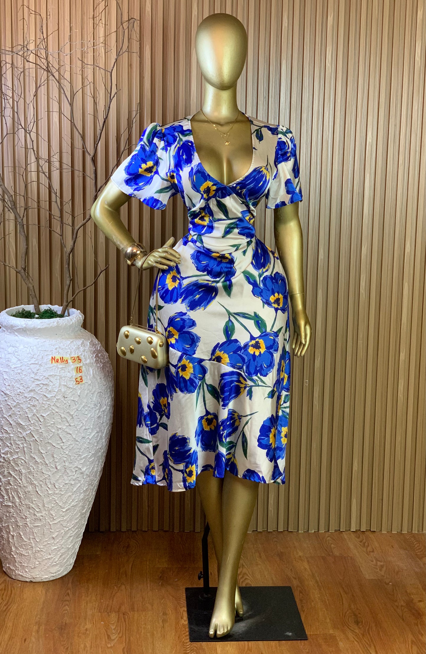 NELLY33 SIZE16 Length53 floral dress