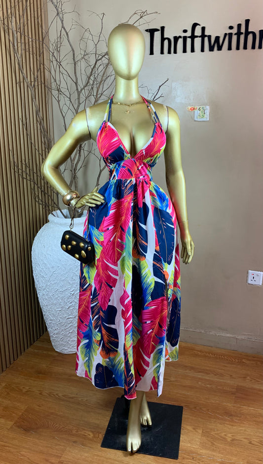 SOLA65 SIZE8/10 Length55 multi color dress