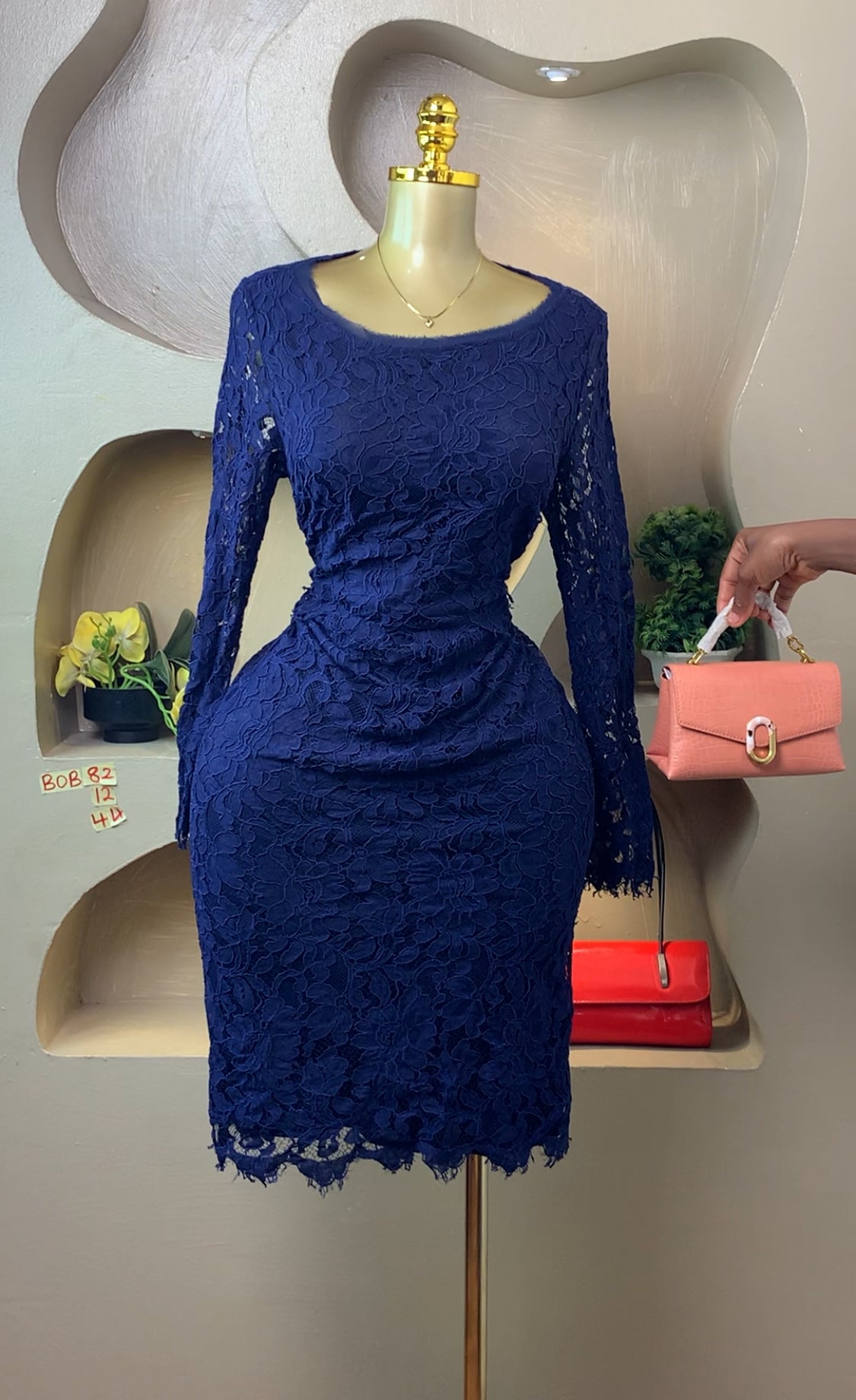 BOB82 SIZE12 Blue DRESS Length44
