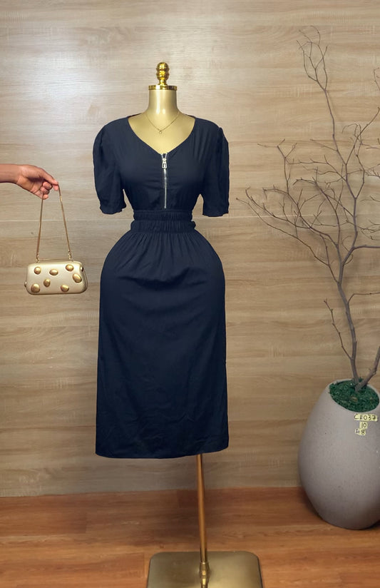 SIZE10 CEO37 black dress Length48