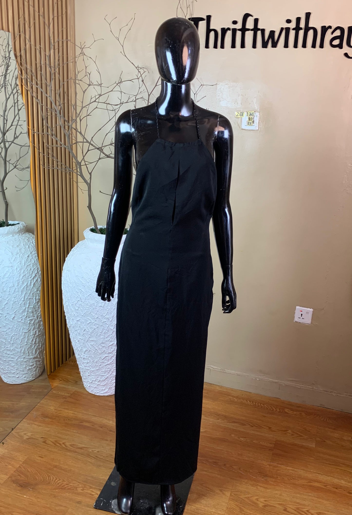 ZEE130 BLACK BACKLESS PARTY DRESS SIZE10 Length 59